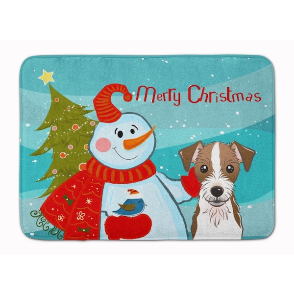Carolines Treasures Snowman with Jack Russell Terrier Machine Washable Memory Foam Mat BB1822RUG - main